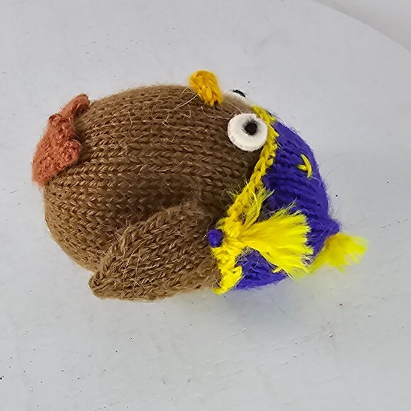 Handmade Melange Collection Alpaca Wool Knit Owl Plush Toy Peru 3.5" - Picture 6 of 8